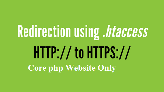 Change http to https Using htaccess 2018