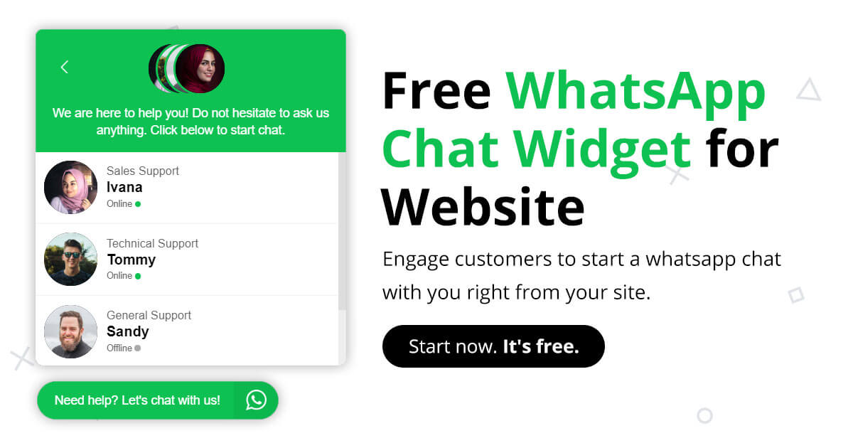 Code free for website html live chat Add Whatsapp